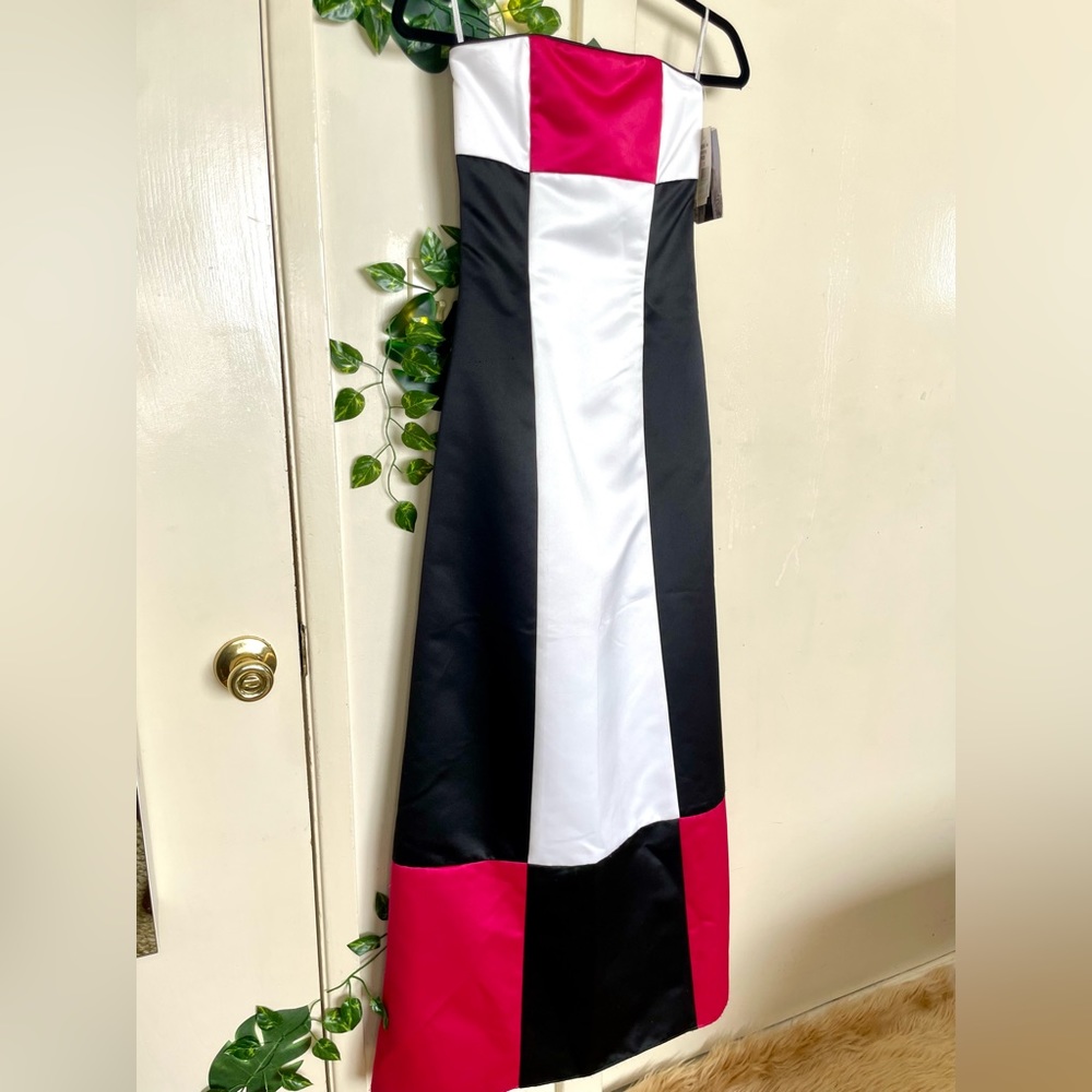 90s Black, White, Pink Color Block Dress (1/2)